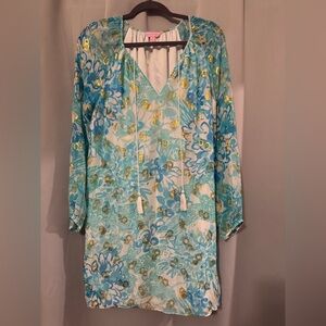 Lilly Pulitzer size 14 silk and metallic dress